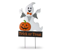 "Trick Or Treat" Ghost Light-Up Yard Stake