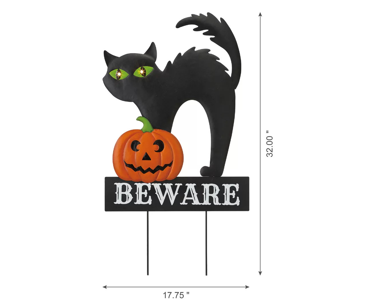 "Beware" Light Up Cat & Jack O'Lantern Yard Stake 8 "Beware" Light Up Cat & Jack O'Lantern Yard Stake - Image 6