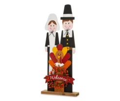 "Welcome" Pilgrim Couple & Turkey Decor