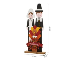 "Welcome" Pilgrim Couple & Turkey Decor -Garden Furniture Store 810547804 6