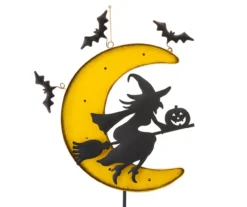 Flying Witch & Crescent Moon Light-Up Yard Stake -Garden Furniture Store 810547813 3