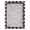 Gray & Black Geometric Border Outdoor Area Rug, (8' X 10')