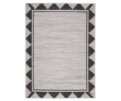 Broyhill Gray & Black Geometric Border Indoor/Outdoor Area Rug -Garden Furniture Store 810547881 2