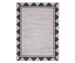 Broyhill Gray & Black Geometric Border Indoor/Outdoor Area Rug -Garden Furniture Store 810547883 810547882 810547881 1 2