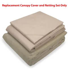 Manhattan Gazebo Beige Replacement Riplock Canopy & Side Mosquito Netting Set -Garden Furniture Store 810549197 21