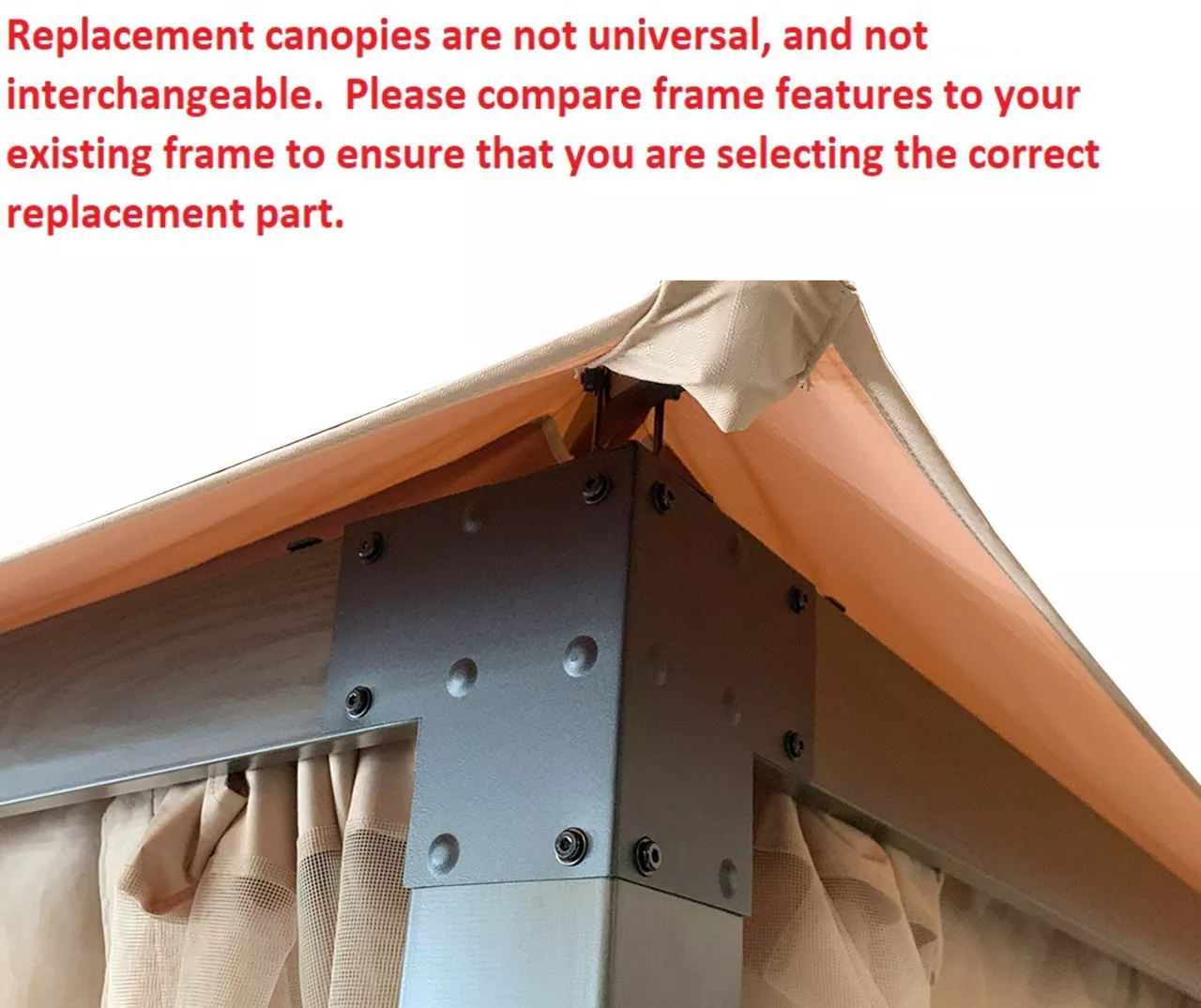 Eagle Brooke/Ashford/Asheville Beige Replacement Canopy 5 Eagle Brooke/Ashford/Asheville Beige Replacement Canopy - Image 3