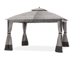Pinehurst Gazebo Beige Damask Replacement Canopy -Garden Furniture Store 810549216 7