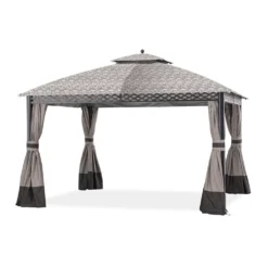 Pinehurst Gazebo Beige Damask Replacement Canopy -Garden Furniture Store 810549216 71