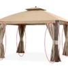 Shadow Creek Gazebo Beige Replacement Privacy Curtain Set -Garden Furniture Store 810549227 1
