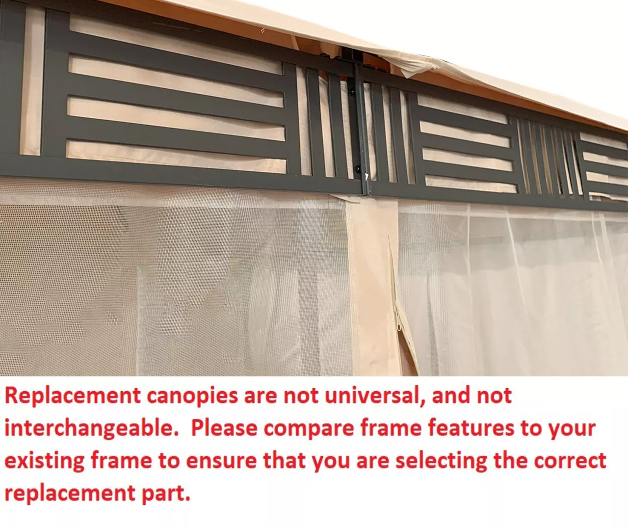 Westbrook Gazebo Beige Replacement Canopy 6 Westbrook Gazebo Beige Replacement Canopy - Image 4
