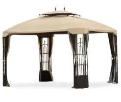 Bay Window Double Finial Gazebo Beige Replacement Riplock Canopy -Garden Furniture Store 810549290 4