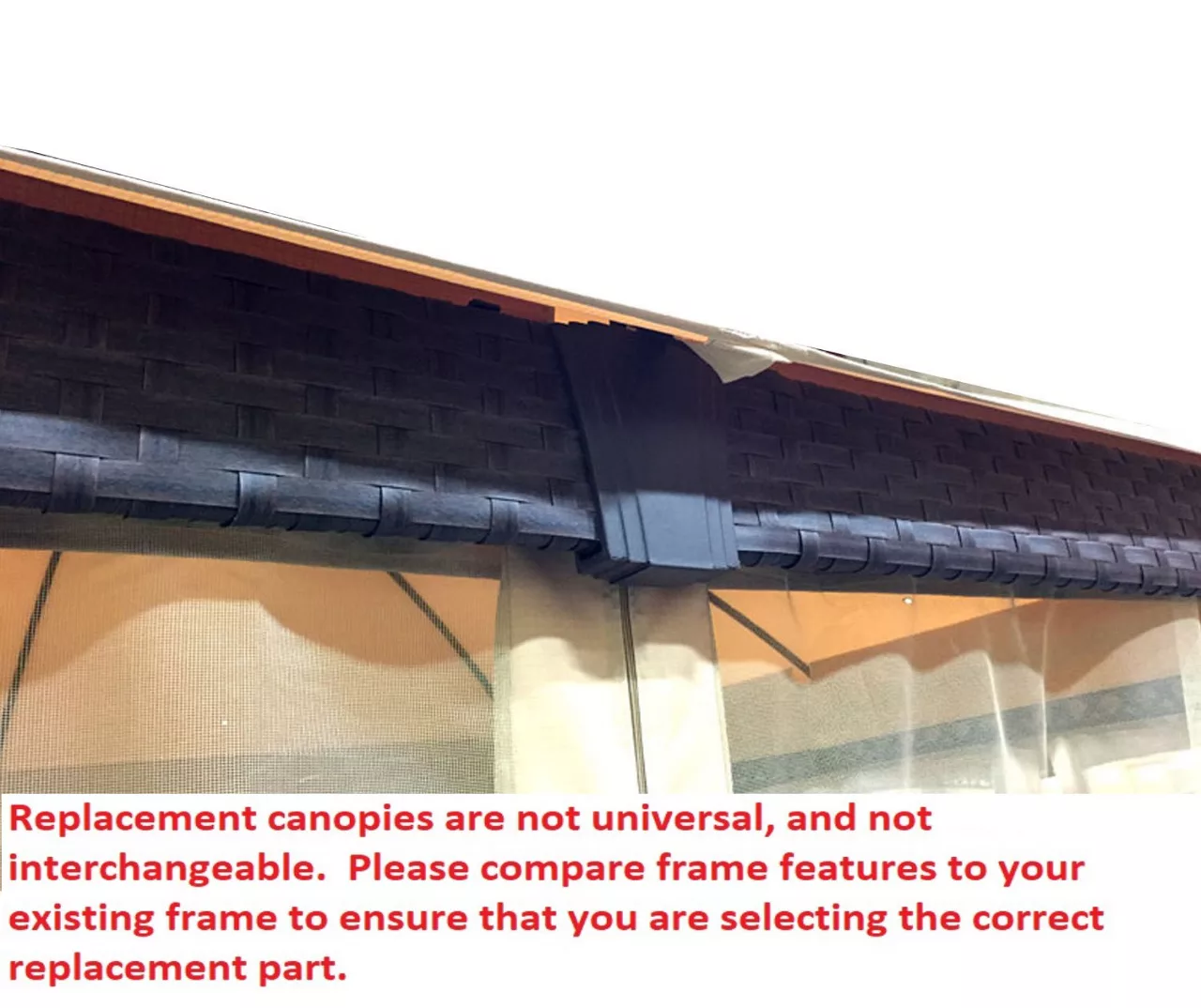 Riviera Sonoma Gazebo Beige Damask Replacement Canopy 8 Riviera Sonoma Gazebo Beige Damask Replacement Canopy - Image 6