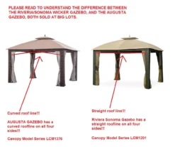 Riviera Sonoma Gazebo Canyon Stripe Replacement Canopy -Garden Furniture Store 810549319 3