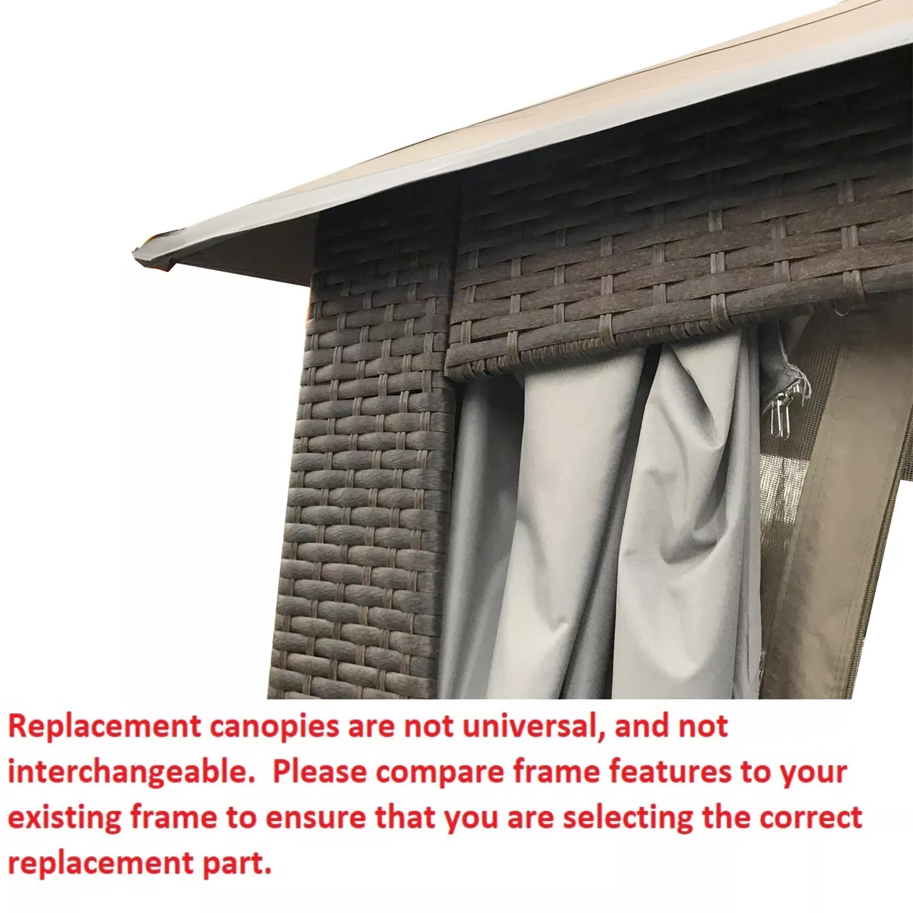 Augusta Gazebo Beige Replacement Riplock Canopy & Side Mosquito Netting Set 7 Augusta Gazebo Beige Replacement Riplock Canopy & Side Mosquito Netting Set - Image 5