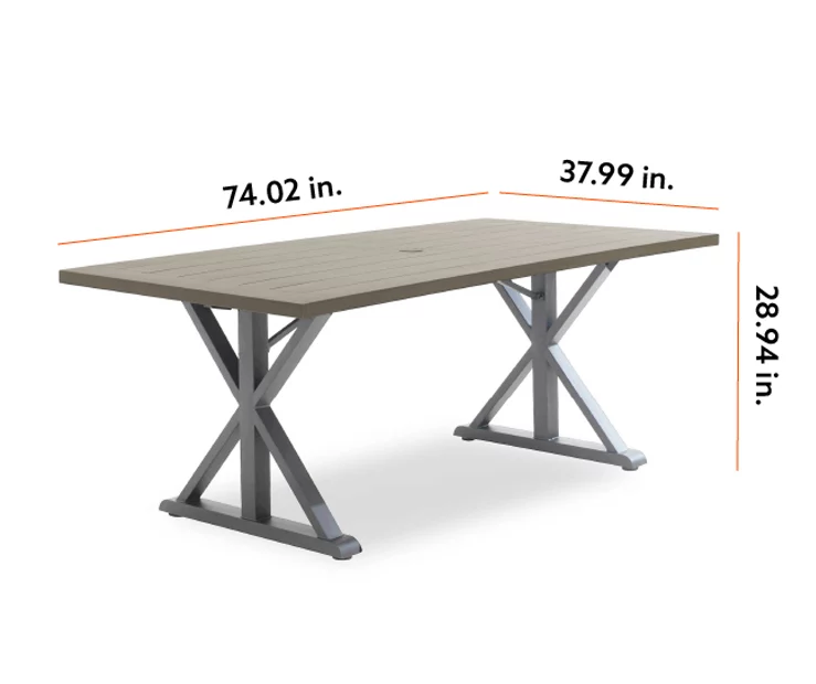 Sandpointe Brown Steel Rectangular Patio Dining Table 4 Sandpointe Brown Steel Rectangular Patio Dining Table - Image 2