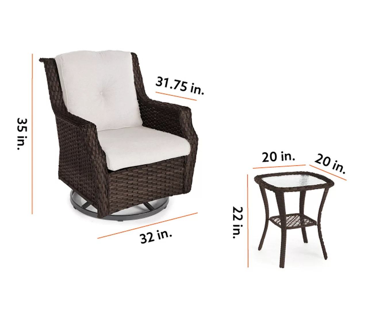Real Living Rockbridge 3-Piece Cushioned Patio Glider & Side Table Set 19 Real Living Rockbridge 3-Piece Cushioned Patio Glider & Side Table Set - Image 17