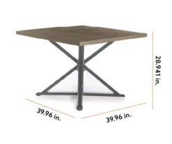 Autumn Cove Light Brown Wood Look Square Steel Patio Dining Table -Garden Furniture Store 810557039 99 2