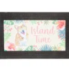 "Island Time" Beige & Pink Tropical Corgi Outdoor Doormat