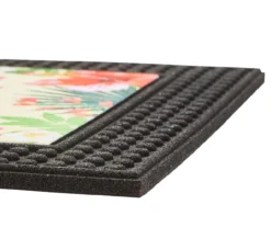 "Island Time" Beige & Pink Tropical Corgi Outdoor Doormat -Garden Furniture Store 810557145 2