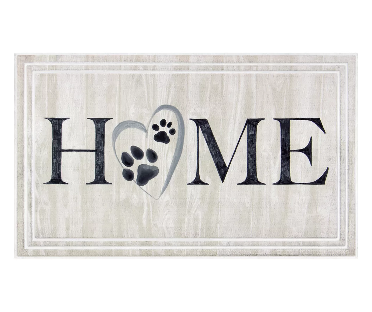 "Home" Tan Paw Print Heart Doormat, (18" X 30") 3 "Home" Tan Paw Print Heart Doormat, (18" X 30")