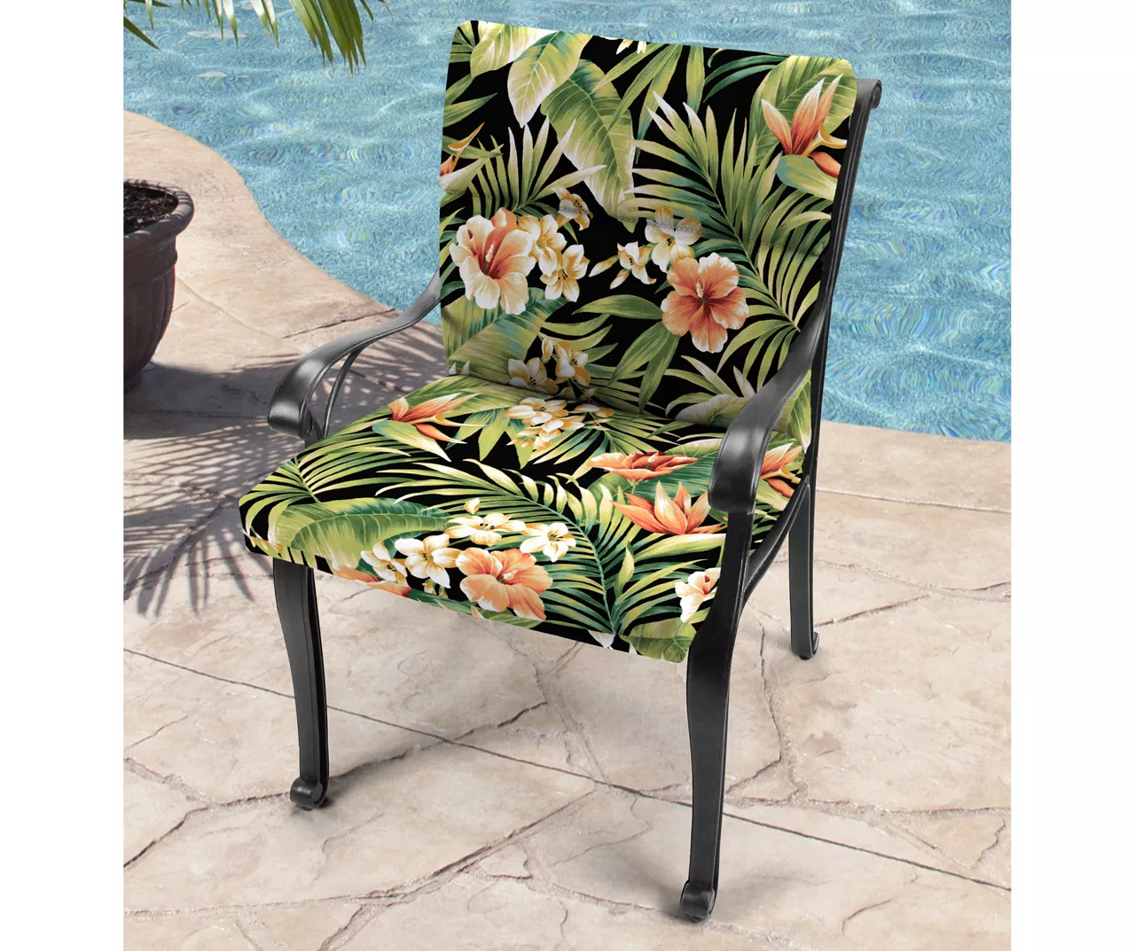 Cypress Midnight French Edge Outdoor Chair Cushion 4 Cypress Midnight French Edge Outdoor Chair Cushion - Image 2