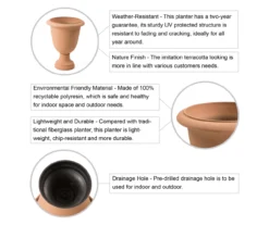 Glitzhome Plastic Urn Planters, 2-Pack -Garden Furniture Store 810565980 4