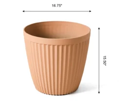 Glitzhome 15.5" Fluted Plastic Planters, 2-Pack -Garden Furniture Store 810565984 5