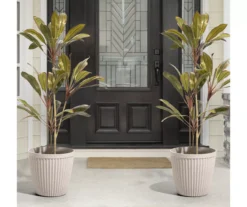 Glitzhome 15.5" Fluted Plastic Planters, 2-Pack -Garden Furniture Store 810565985 2