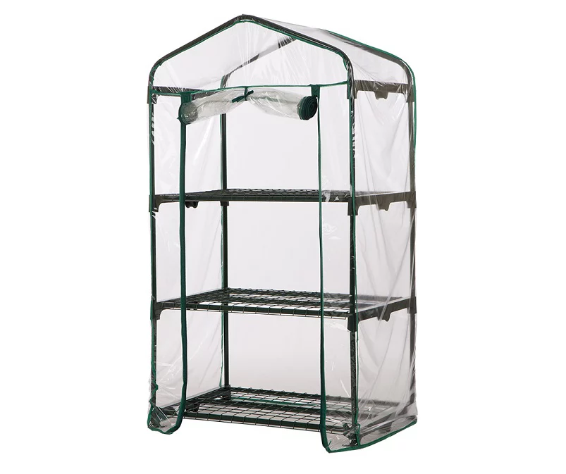 49.25" PVC & Metal 3-Tier Mini Greenhouse 3 49.25" PVC & Metal 3-Tier Mini Greenhouse