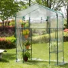 76.75" PVC & Metal 6-Shelf Walk-In Greenhouse -Garden Furniture Store 810565993 1