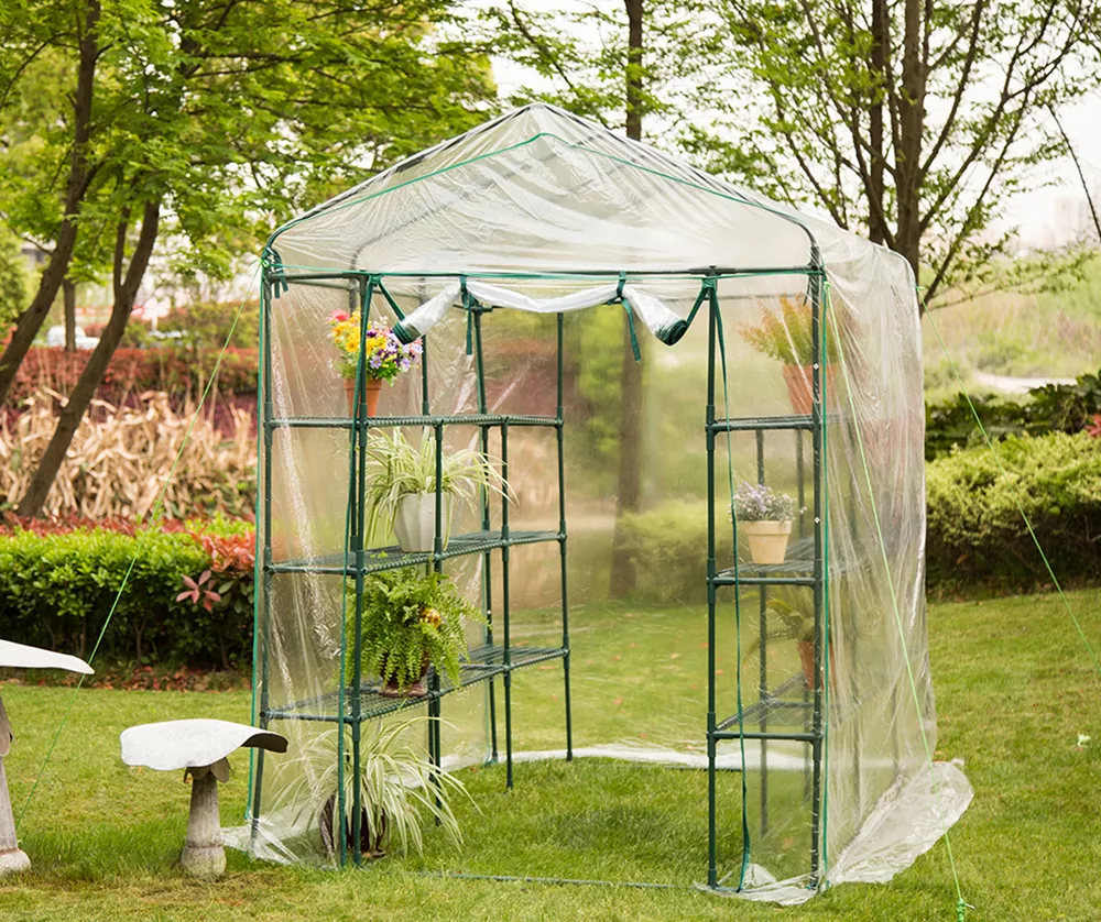 84.25" PVC & Metal 6-Shelf Walk-In Greenhouse 3 84.25" PVC & Metal 6-Shelf Walk-In Greenhouse
