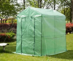 74.75" Green PE & Metal Single Shelf Walk-In Greenhouse -Garden Furniture Store 810565996 3