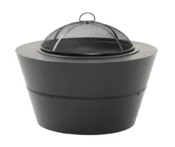 30" Matte Black Modern Wood Burning Fire Pit