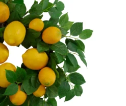 18" Lemon & Teardrop Leaf Wreath -Garden Furniture Store 810574679 2