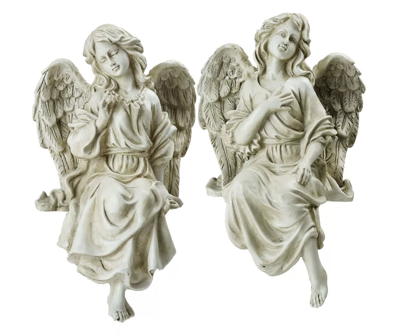 Northlight Sitting Angel 2-Piece Garden Statuary Set 3 Northlight Sitting Angel 2-Piece Garden Statuary Set