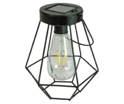 Northlight Black Geometric Hanging Solar Lantern 11 Northlight Black Geometric Hanging Solar Lantern -Garden Furniture Store 810576103 3