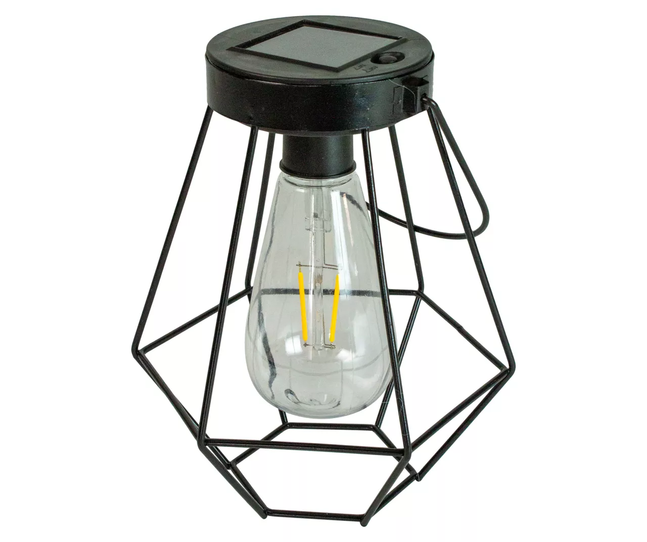 Northlight Black Geometric Hanging Solar Lantern 6 Northlight Black Geometric Hanging Solar Lantern - Image 4