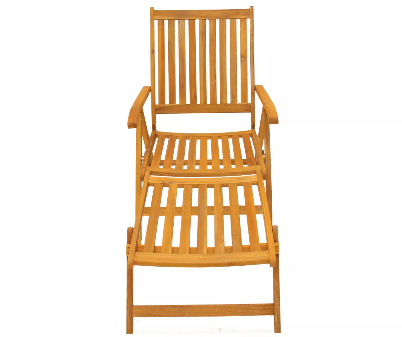 Northlight Light Brown Acacia Wood Patio Chaise Lounge 4 Northlight Light Brown Acacia Wood Patio Chaise Lounge - Image 2