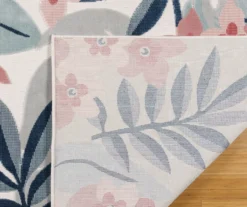 Nauru Blue & Pink Floral Outdoor Area Rug, (8' X 10') -Garden Furniture Store 810586608 810586609 810586610 A2 1