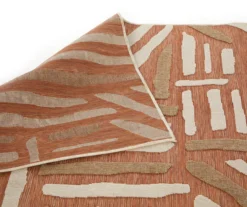 Evora Brick Abstract Outdoor Area Rug, (5' X 7') -Garden Furniture Store 810586759 810586758 810586757 LawnNGarden Ecomm 090722 Roy A8 1