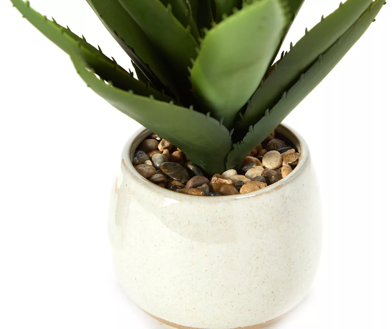Artificial Aloe In Marble Look Ceramic Pot 4 Artificial Aloe In Marble Look Ceramic Pot - Image 2