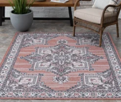 Broyhill Braiden Orange & Navy Floral Medallion Outdoor Area Rug 10 Broyhill Braiden Orange & Navy Floral Medallion Outdoor Area Rug -Garden Furniture Store 810587368 810587369 810587370 RS
