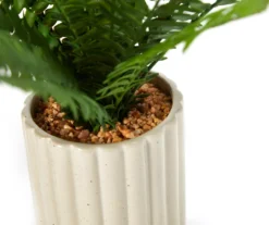 Artificial Fern In White Ribbed Pot 5 Artificial Fern In White Ribbed Pot -Garden Furniture Store 810587391 A8 2
