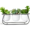 Artificial Succulents In White Pots & Metal Stand 2 Artificial Succulents In White Pots & Metal Stand -Garden Furniture Store 810588973 A0 1