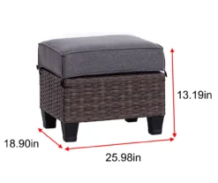 Broyhill Yorktown All-Weather Wicker Cushioned Patio Ottoman -Garden Furniture Store 810589130 X0 2