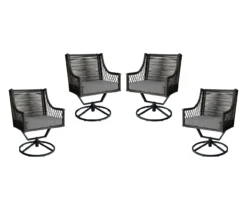 Real Living Arrow Ridge All-Weather Wicker Cushioned Patio Swivel Dining Chairs, 4-Pack -Garden Furniture Store 810589367 A0 3