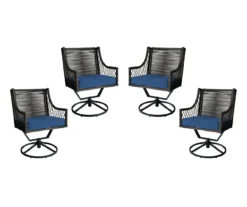 Real Living Arrow Ridge All-Weather Wicker Cushioned Patio Swivel Dining Chairs, 4-Pack -Garden Furniture Store 810589368 A0 3