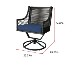 Real Living Arrow Ridge All-Weather Wicker Cushioned Patio Swivel Dining Chairs, 4-Pack -Garden Furniture Store 810589368 X0 2