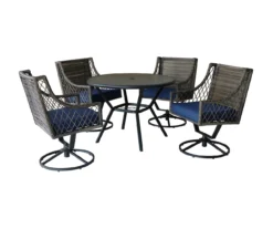Real Living Arrow Ridge All-Weather Wicker Cushioned Patio Swivel Dining Chairs, 4-Pack -Garden Furniture Store 810589369 810589368 A0 3