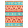 Emeliene Orange & Blue Geometric Linework Outdoor Area Rug, (7.8' X 9.5') -Garden Furniture Store 810591266 810591267 810591268 1